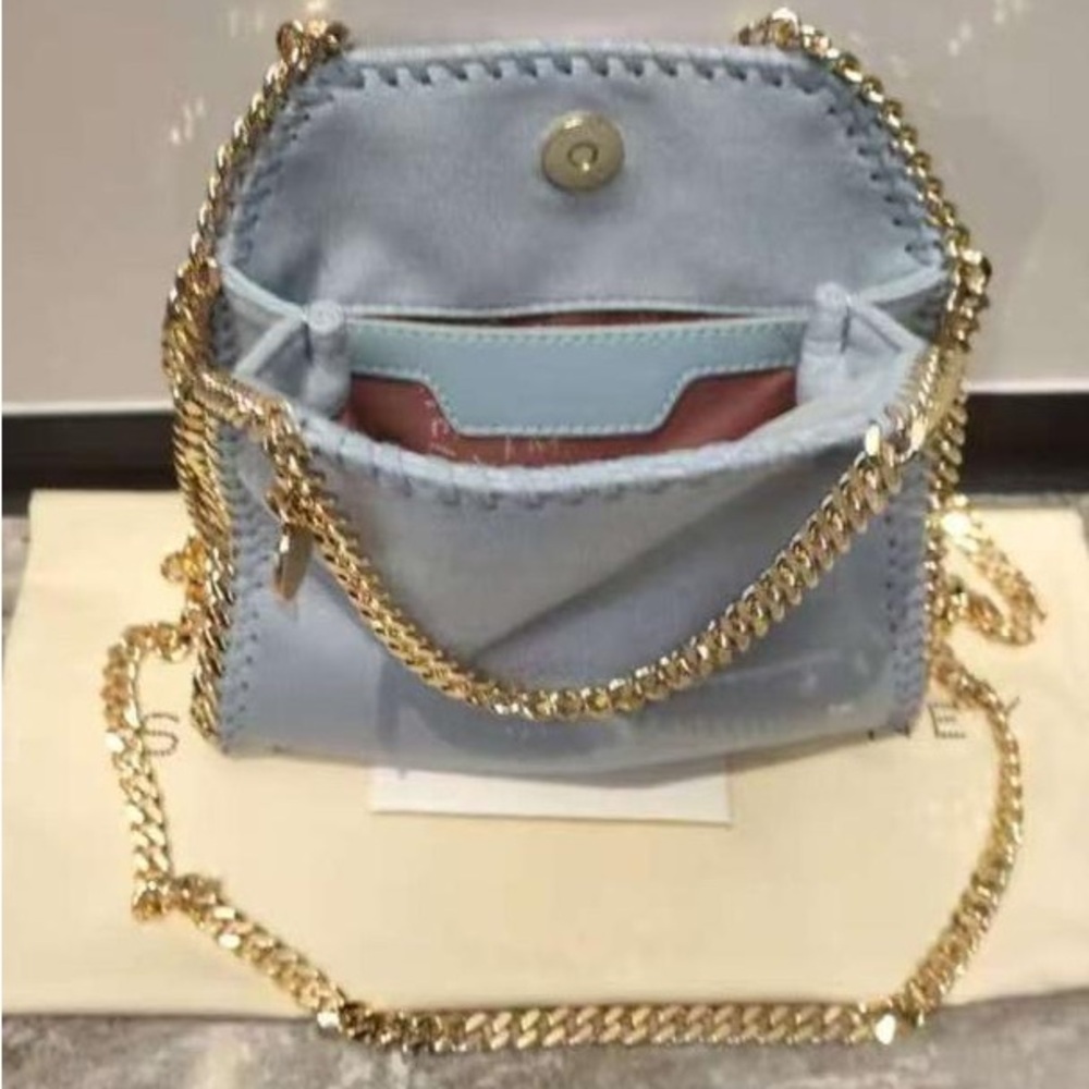 Stella McCartney Light Blue Chain-Trim Shoulder Bag - Picture 8 of 9